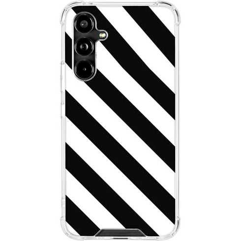 Black and White Geometric Stripes Galaxy A54 5G Clear Case