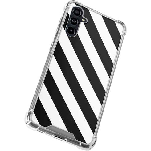 Black and White Geometric Stripes Galaxy A54 5G Clear Case