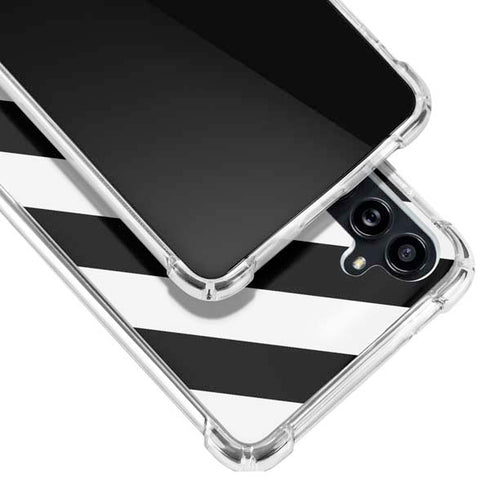 Black and White Geometric Stripes Galaxy A54 5G Clear Case
