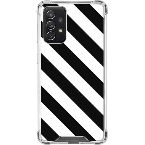 Black and White Geometric Stripes Galaxy A72 5G Clear Case