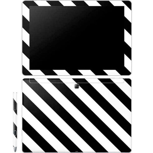 Black and White Geometric Stripes Galaxy Book 12in Skin
