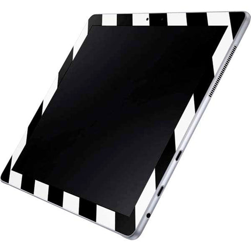 Black and White Geometric Stripes Galaxy Book 12in Skin