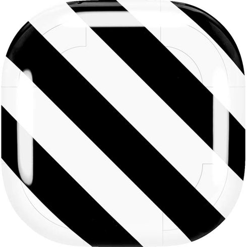 Black and White Geometric Stripes Galaxy Buds Live Skin