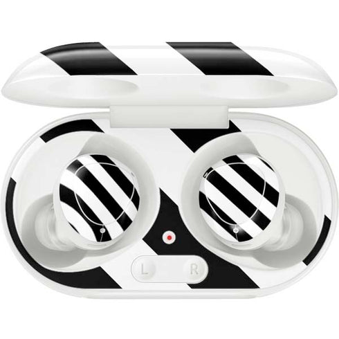 Black and White Geometric Stripes Galaxy Buds Plus Skin