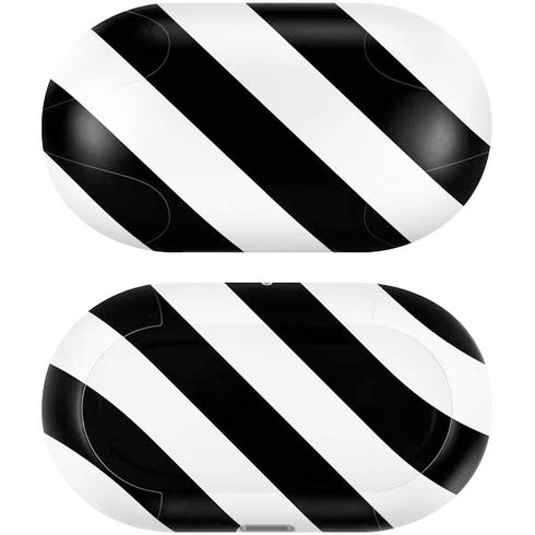 Black and White Geometric Stripes Galaxy Buds Plus Skin
