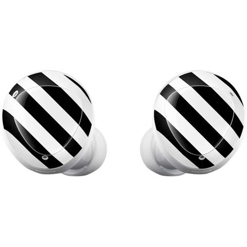 Black and White Geometric Stripes Galaxy Buds Plus Skin