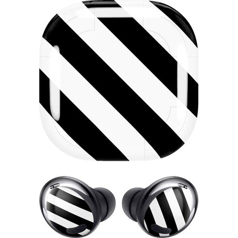 Black and White Geometric Stripes Galaxy Buds Pro Skin
