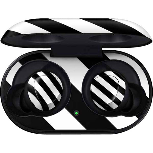Black and White Geometric Stripes Galaxy Buds Skin