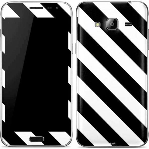 Black and White Geometric Stripes Galaxy J3 Skin