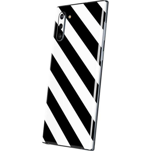 Black and White Geometric Stripes Galaxy Note 10 Skin