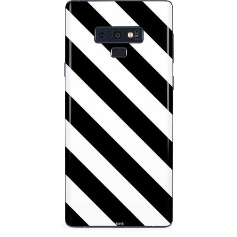 Black and White Geometric Stripes Galaxy Note 9 Skin
