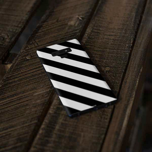 Black and White Geometric Stripes Galaxy Note 9 Skin