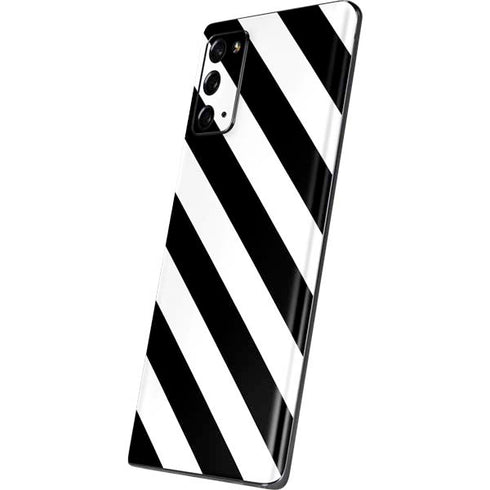 Black and White Geometric Stripes Galaxy Note20 5G Skin