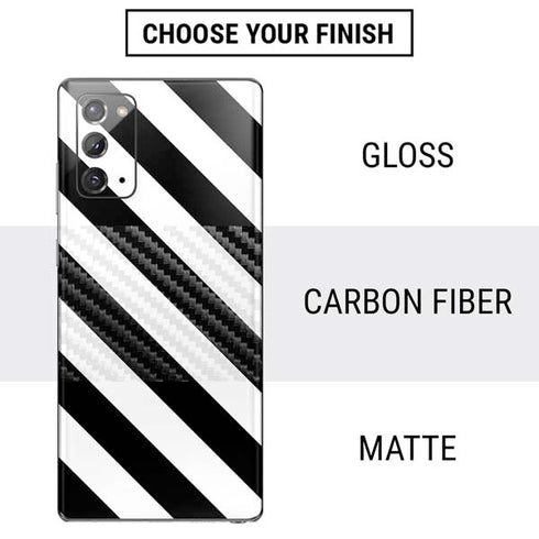 Black and White Geometric Stripes Galaxy Note20 5G Skin