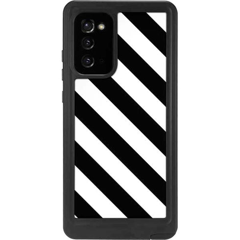 Black and White Geometric Stripes Galaxy Note20 5G Waterproof Case