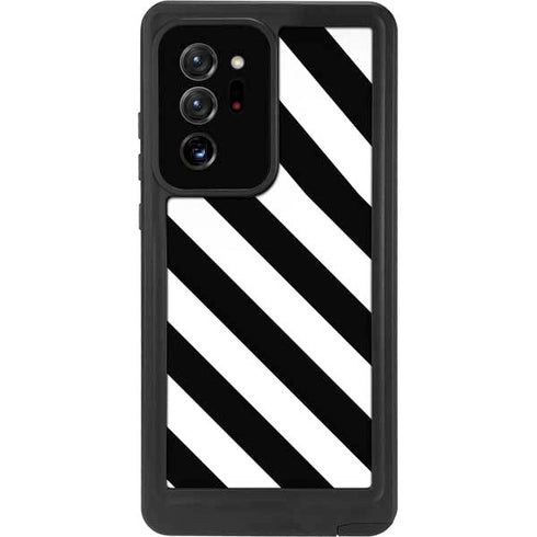 Black and White Geometric Stripes Galaxy Note20 Ultra 5G Waterproof Case