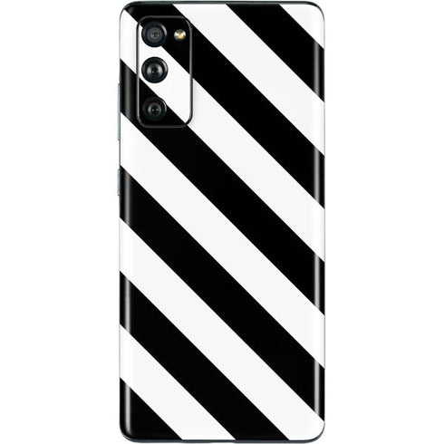 Black and White Geometric Stripes Galaxy S20 Fan Edition Skin