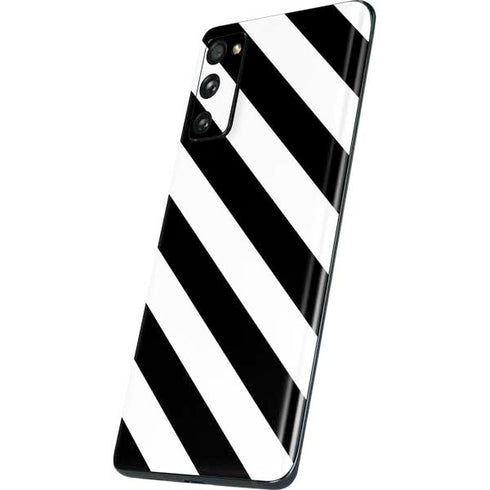 Black and White Geometric Stripes Galaxy S20 Fan Edition Skin