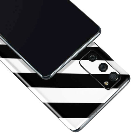 Black and White Geometric Stripes Galaxy S20 Fan Edition Skin