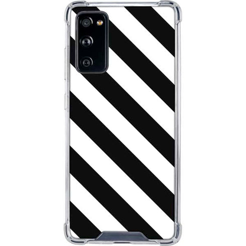 Black and White Geometric Stripes Galaxy S20 FE Clear Case