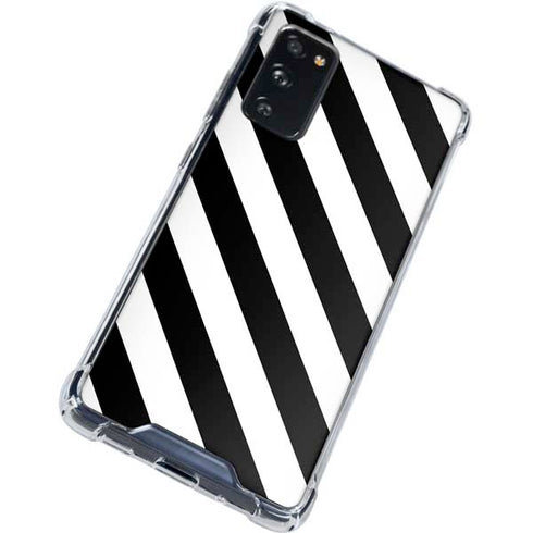 Black and White Geometric Stripes Galaxy S20 FE Clear Case