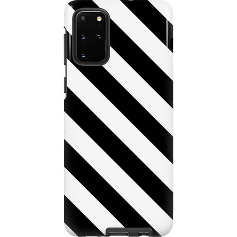 Black and White Geometric Stripes Galaxy S20 Plus Pro Case
