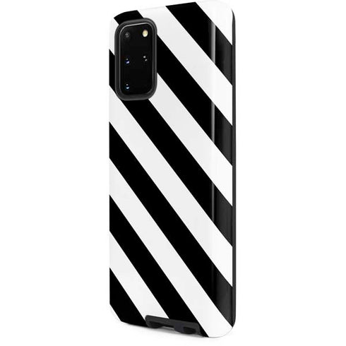 Black and White Geometric Stripes Galaxy S20 Plus Pro Case