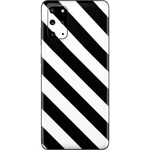 Black and White Geometric Stripes Galaxy S20 Plus Skin