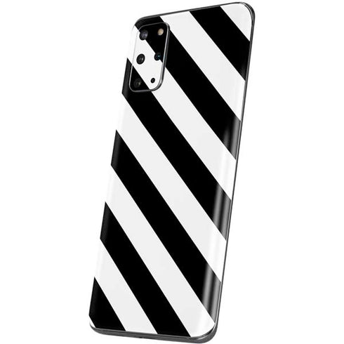 Black and White Geometric Stripes Galaxy S20 Plus Skin