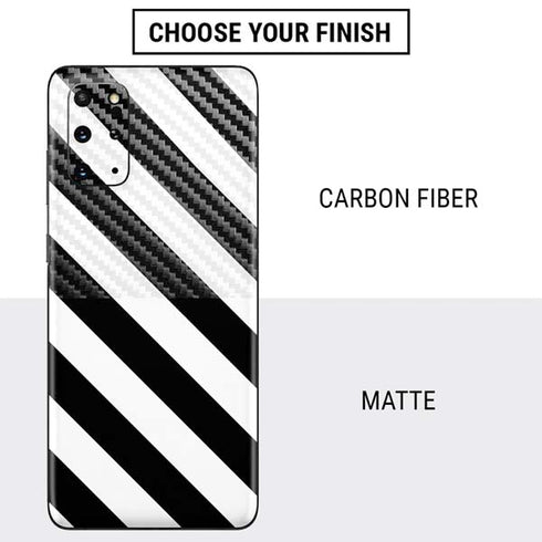 Black and White Geometric Stripes Galaxy S20 Plus Skin