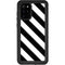 Black and White Geometric Stripes Galaxy S20 Plus Waterproof Case