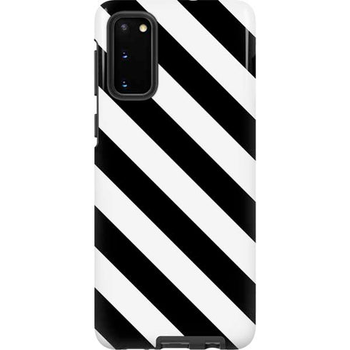 Black and White Geometric Stripes Galaxy S20 Pro Case