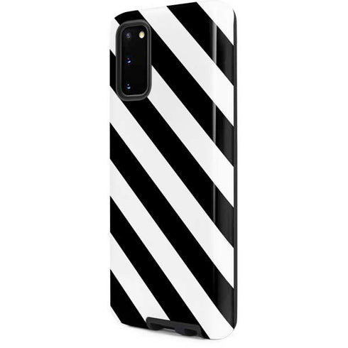 Black and White Geometric Stripes Galaxy S20 Pro Case