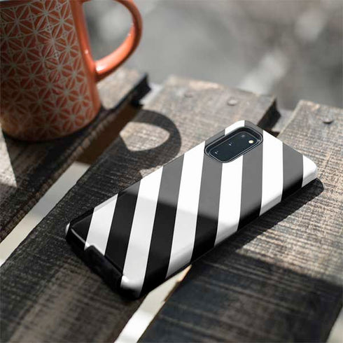 Black and White Geometric Stripes Galaxy S20 Pro Case