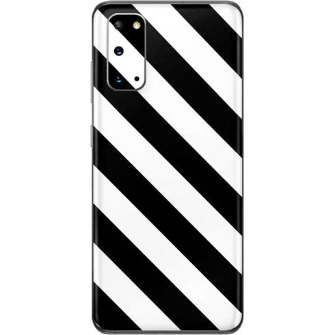 Black and White Geometric Stripes Galaxy S20 Skin