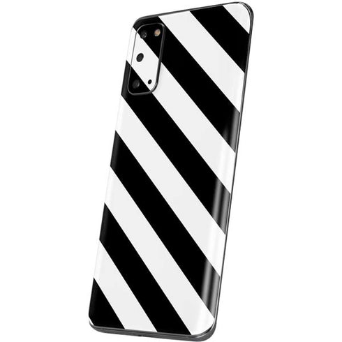 Black and White Geometric Stripes Galaxy S20 Skin