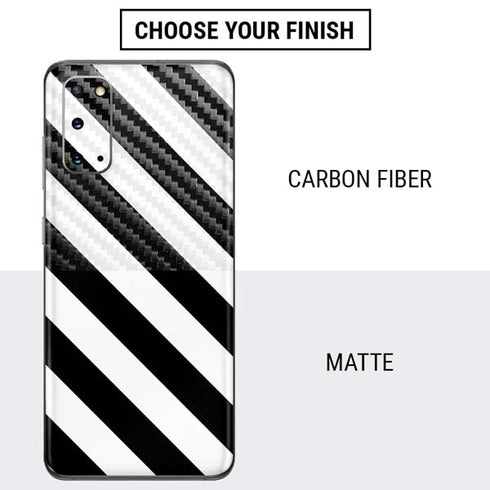Black and White Geometric Stripes Galaxy S20 Skin