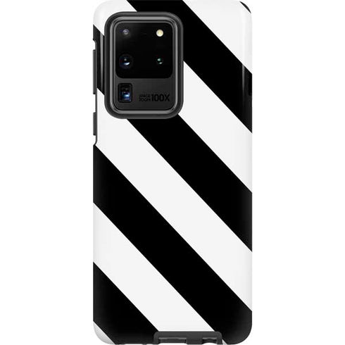 Black and White Geometric Stripes Galaxy S20 Ultra 5G Pro Case