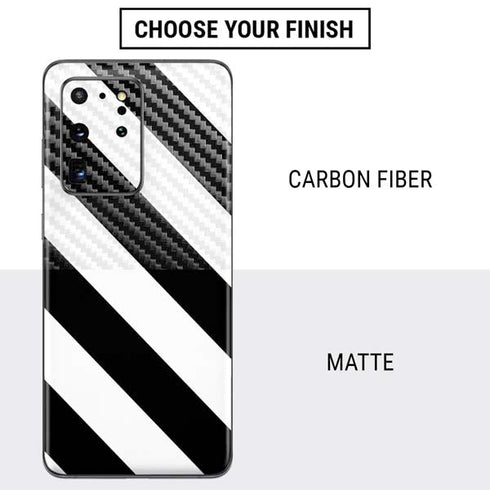 Black and White Geometric Stripes Galaxy S20 Ultra 5G Skin