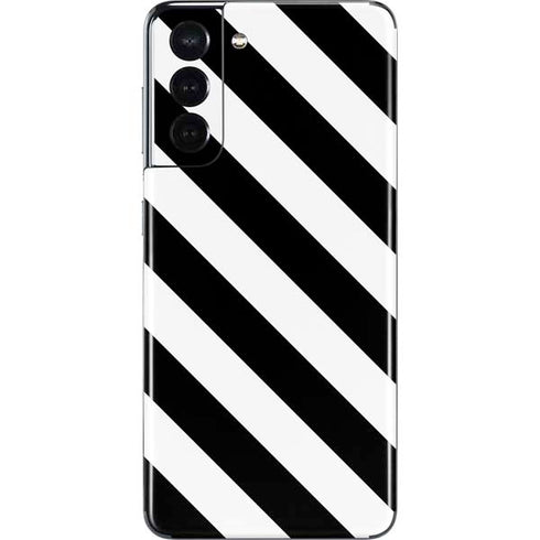 Black and White Geometric Stripes Galaxy S21 5G Skin