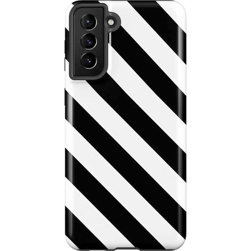 Black and White Geometric Stripes Galaxy S21 Plus 5G Pro Case