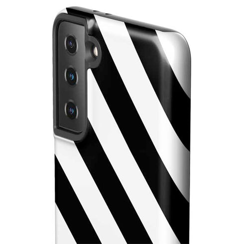 Black and White Geometric Stripes Galaxy S21 Plus 5G Pro Case