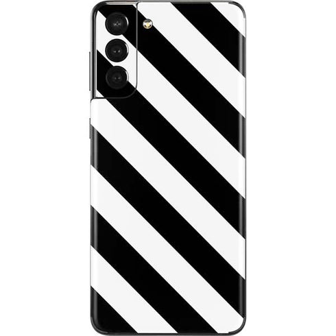 Black and White Geometric Stripes Galaxy S21 Plus 5G Skin