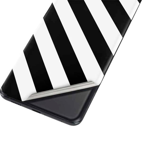 Black and White Geometric Stripes Galaxy S21 Plus 5G Skin
