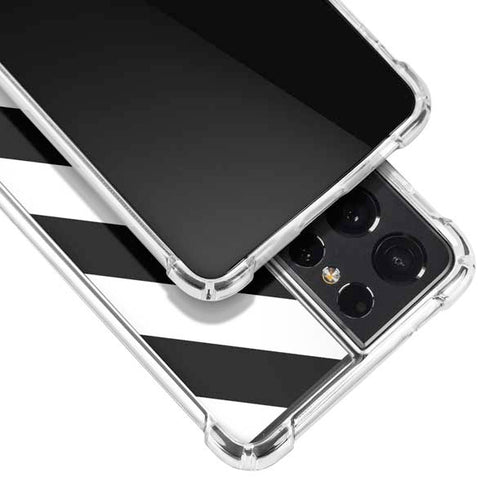 Black and White Geometric Stripes Galaxy S21 Ultra 5G Clear Case