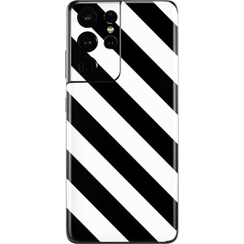 Black and White Geometric Stripes Galaxy S21 Ultra 5G Skin