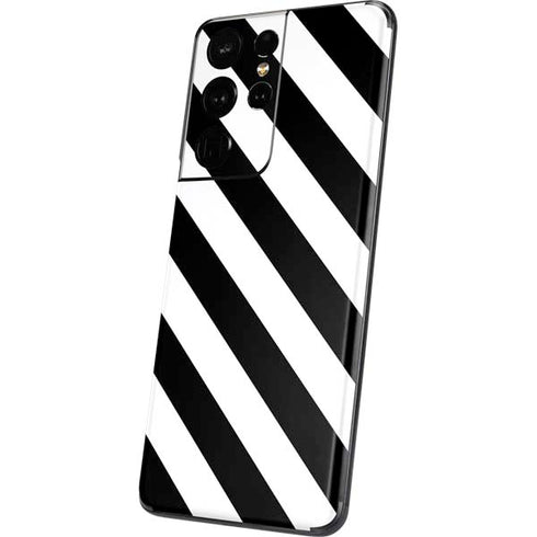 Black and White Geometric Stripes Galaxy S21 Ultra 5G Skin