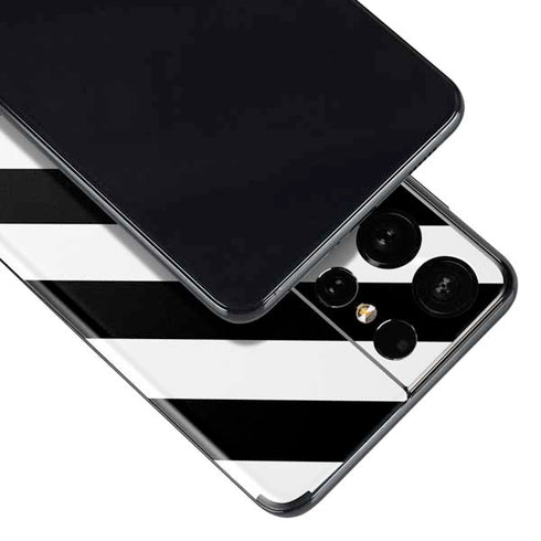 Black and White Geometric Stripes Galaxy S21 Ultra 5G Skin
