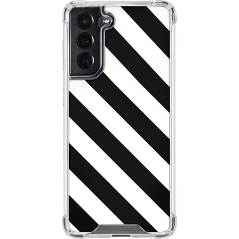 Black and White Geometric Stripes Galaxy S22 Clear Case
