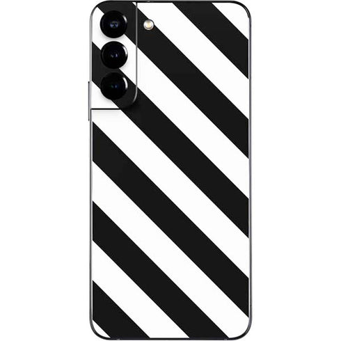 Black and White Geometric Stripes Galaxy S22 Plus Skin